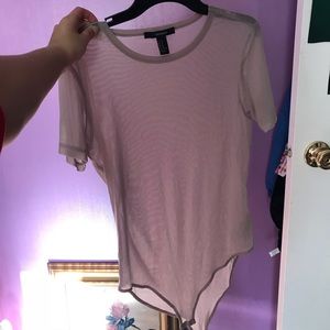Nude/Beige mesh bodysuit Forever 21